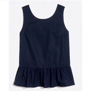 J. Crew Navy Bow-Back Peplum Tank Top